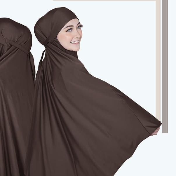 Hijab Khimar Niqab Syari Jumbo Siria Premium - Coffee