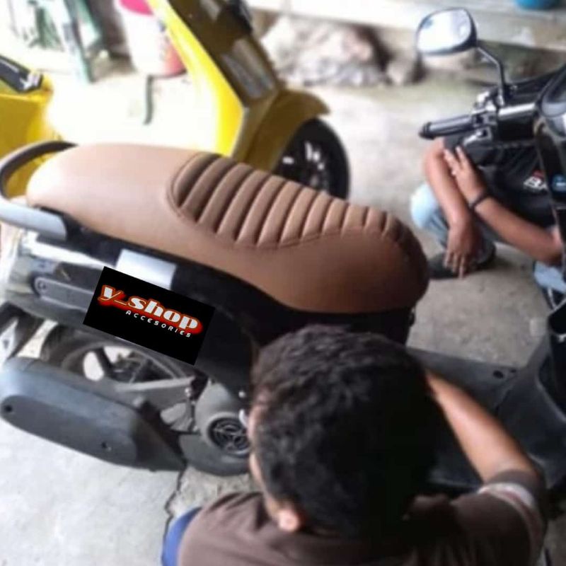 Kulit Jok Motor Fazzio Model Modifikasi Caferacer MBtech