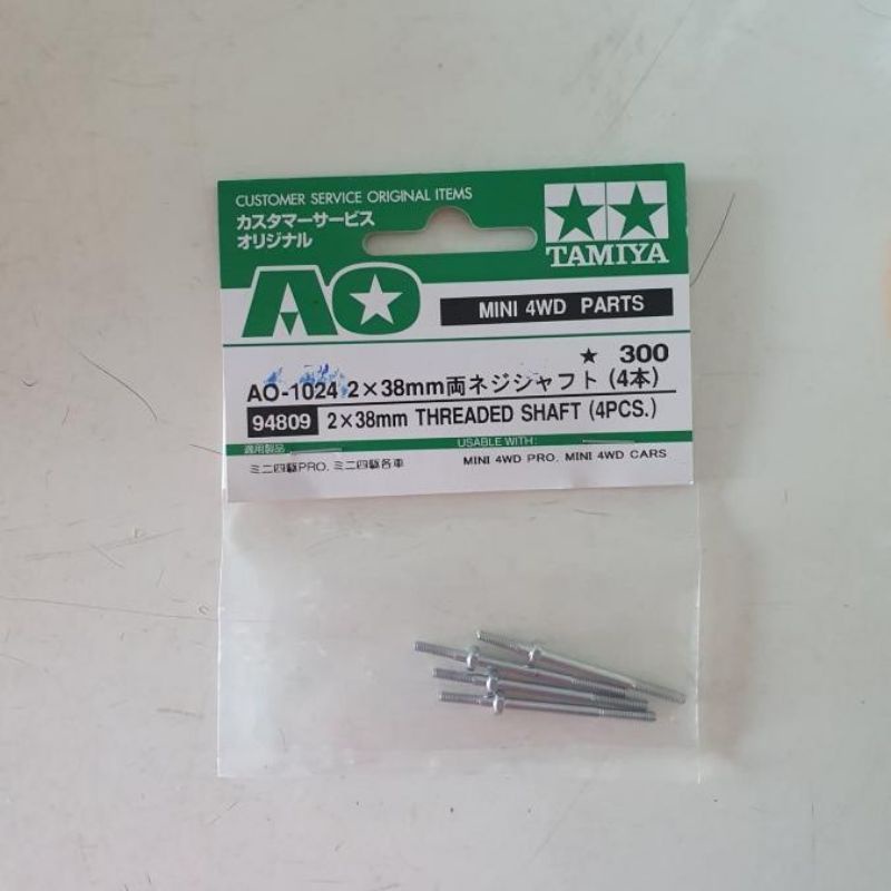 TAMIYA 94809 TIANG AO 2x38 THEADED SHAFT