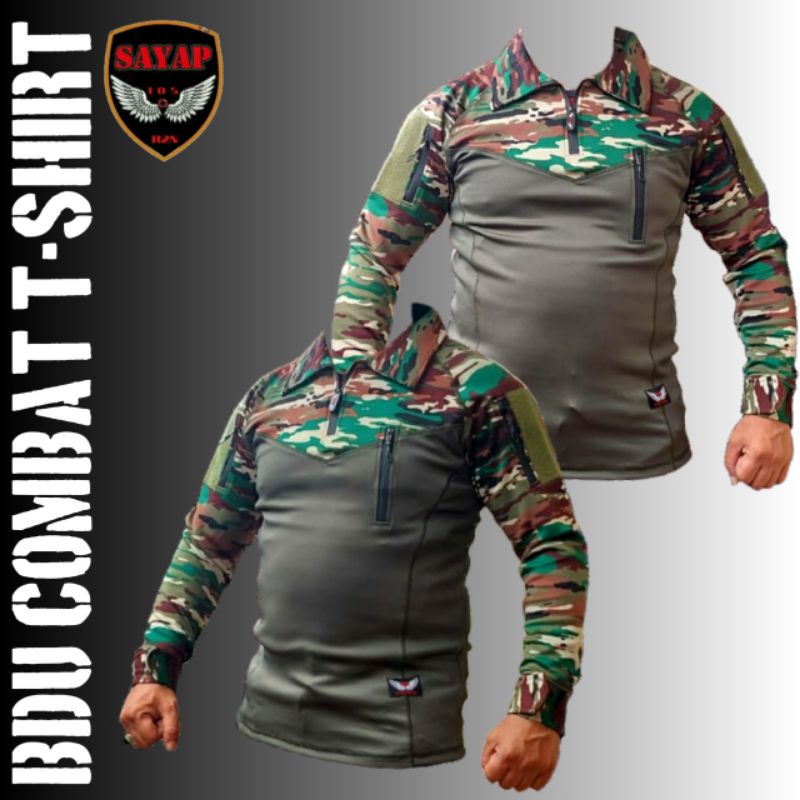 BAJU BDU TACTICAL LORENG OLIV LENGAN PANJANG BAJU KAOS TACTICAL PRIA DAN WANITA