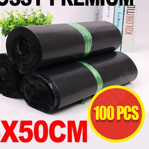 

Plastik Packing Polymailer LDPE Hitam 35X50CM Glossy isi 50pcs Tebal