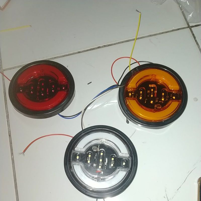 stoplamp bulat warna merah kuning putih 24V Reffil stoplamp