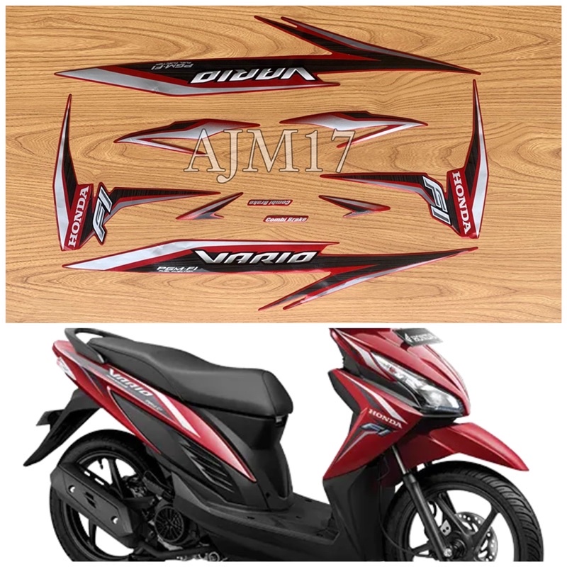 STIKER STRIPING VARIO 110 LED 2015 2016 MERAH GLAM RED