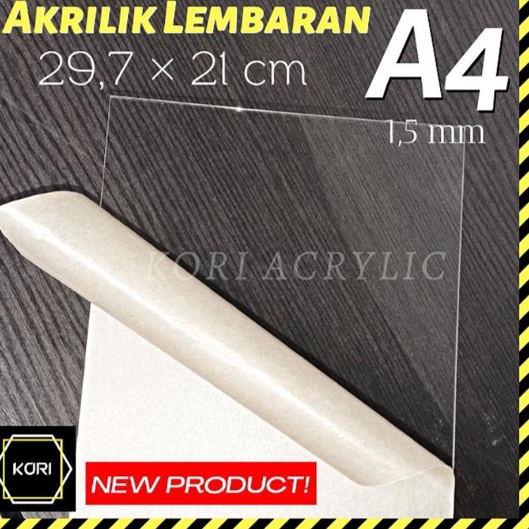 ♗ Akrilik Acrylic Lembaran A4 1,5 mm Bening 29,7 x 21 cm | Akrilik Potong | Akrilik Lembar ㄲ