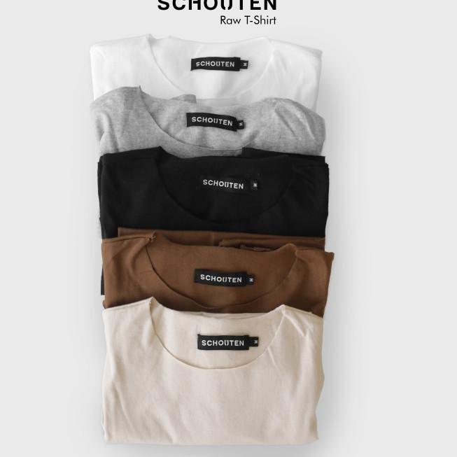 Raw T-Shirt (Kaos Polos Unfinished) By SCHOUTEN - White, XL
