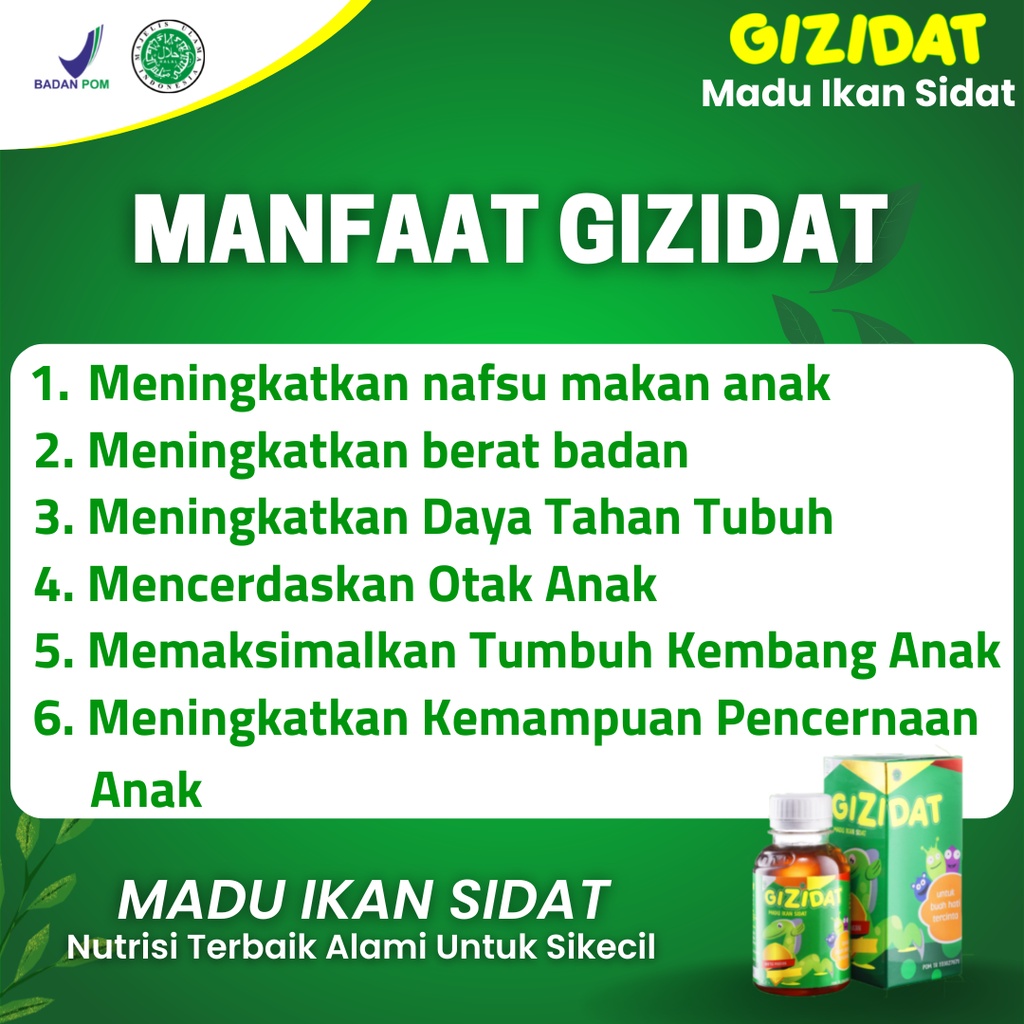 5 Botol GIZIDAT Madu Gemuk Anak - Multivitamin Nutrisi Penambah Nafsu Makan &amp; Berat Badan Tingkatkan Daya Tubuh - Bayar Ditempat