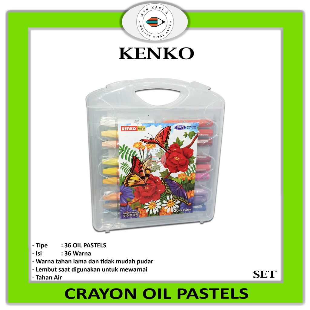 

KENKO - Crayon Isi 36 Color Oil Pastel PP Case - Garden - Set