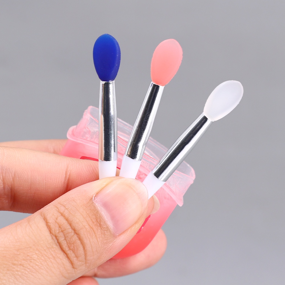 1 Pc Brush Makeup Mini Portable Multifungsi Bahan Silikon Untuk Eyeshadow Lip Gloss