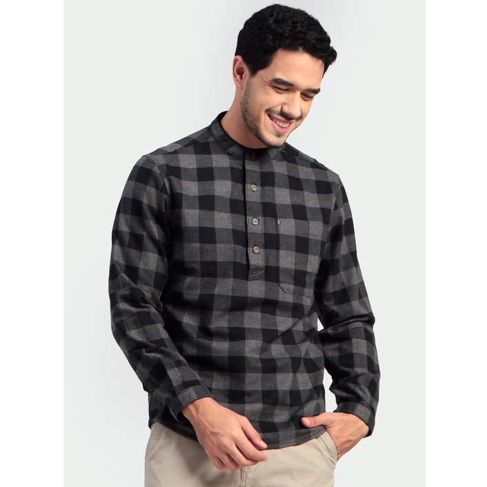 KEMEJA FLANEL MGEE C005 NAVY - KEMEJA KOTAK KOTAK