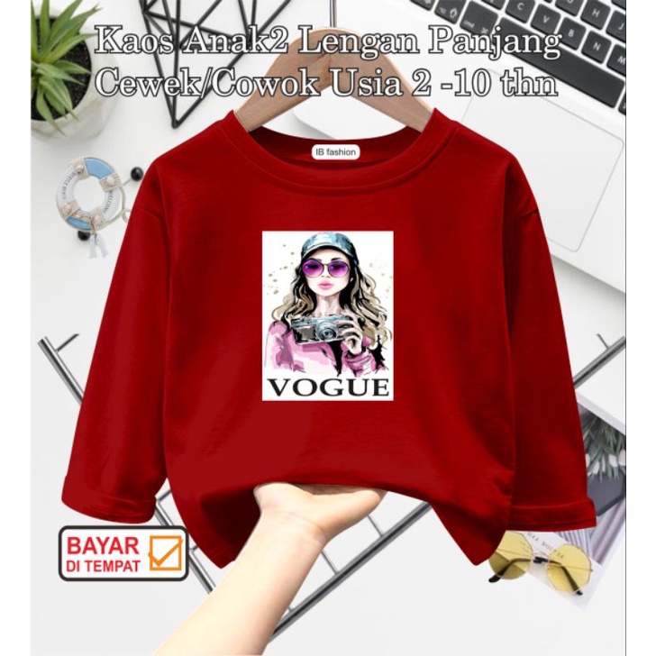 ((IB))KAOS ANAK PEREMPUAN PANJANG/VOQUE DIGITAL SABLON