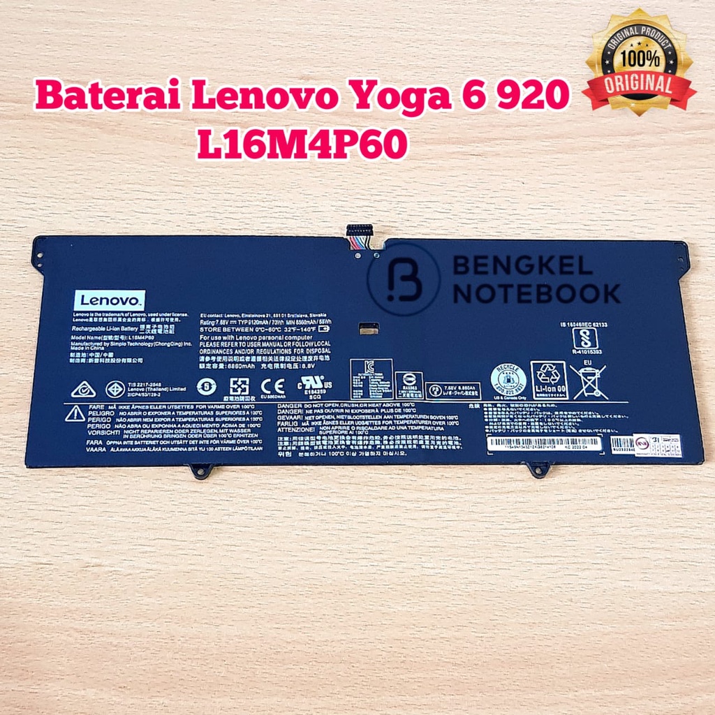 Baterai Lenovo Yoga 6 920 Pro-13IKB 920-13IKB L16M4P60 L16C4P61 5B10N01565 80Y7002XGE 5B10W67249