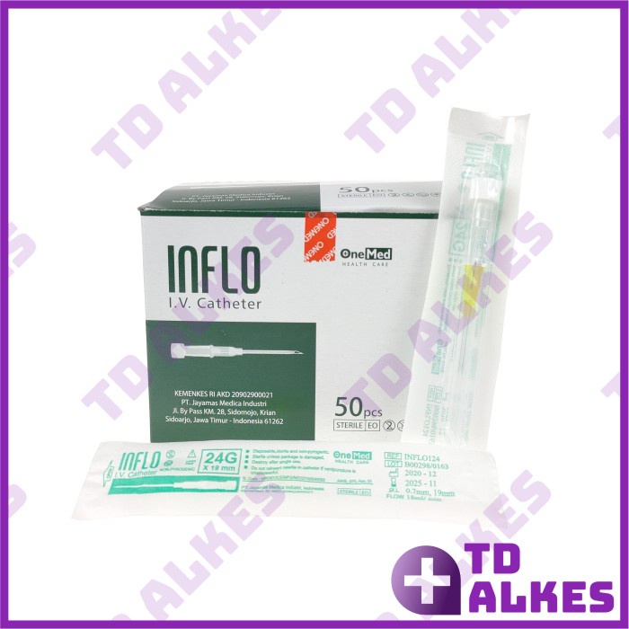 IV Catheter Inflo 24G Onemed Infus Abbocath Pen Abocath Cateter 24 G