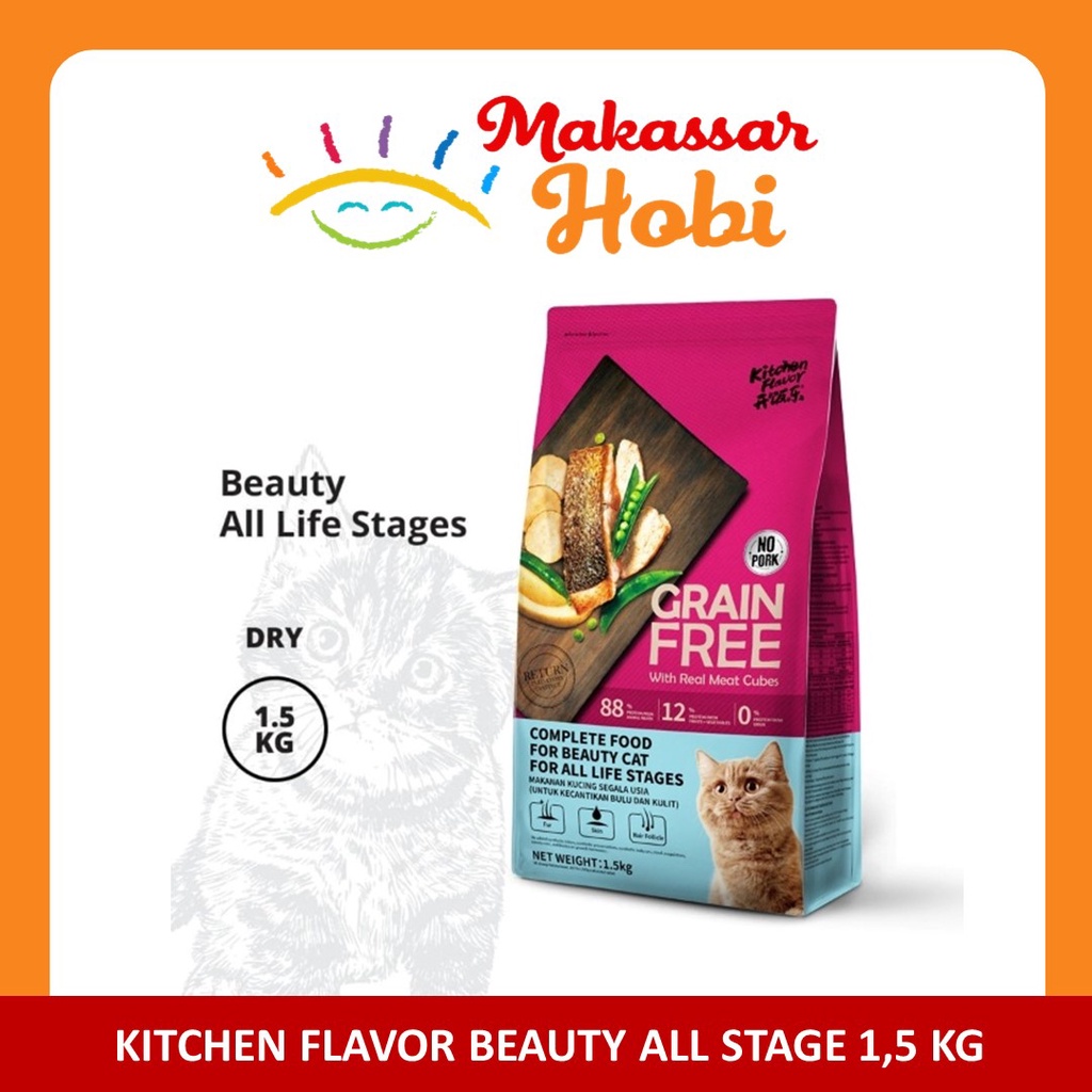 Kitchen Flavor Grain Free Beauty All Life Stage Cat Food 1.5 kg 1.5kg