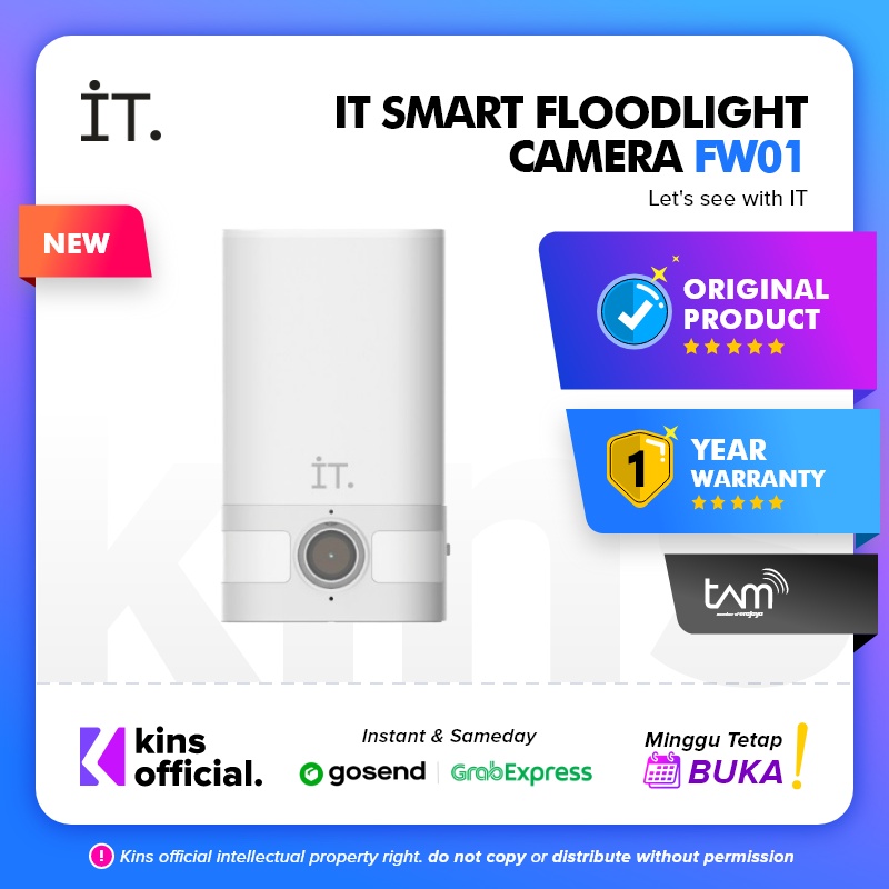 IT Smart CCTV Floodlight FW01 - Wireless Outdoor With Light FHD 1296P