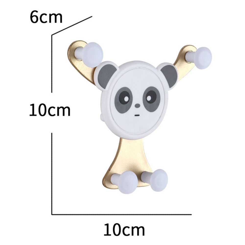Bracket Gravitasi Dudukan Handphone universal Bentuk panda Lucu Warna Hitam Untuk Kisi Ac Mobil