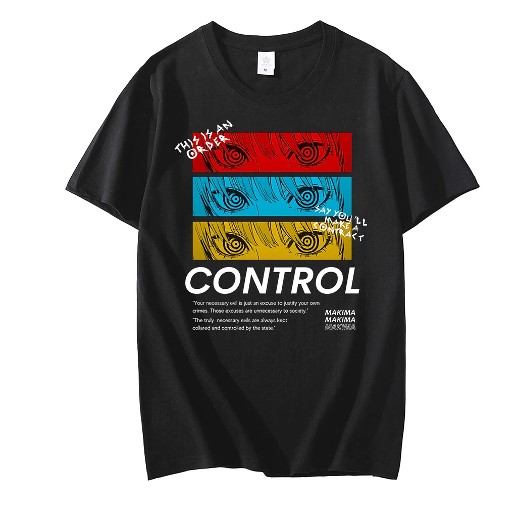 Tshirt Makima Control the Devil Anime Manga Chainsaw Man Kaos Wibu Otaku