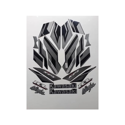 Striping Lis Stiker Kawasaki Ninja RR Se 2015 Grey Abu Abu Hitam Silver