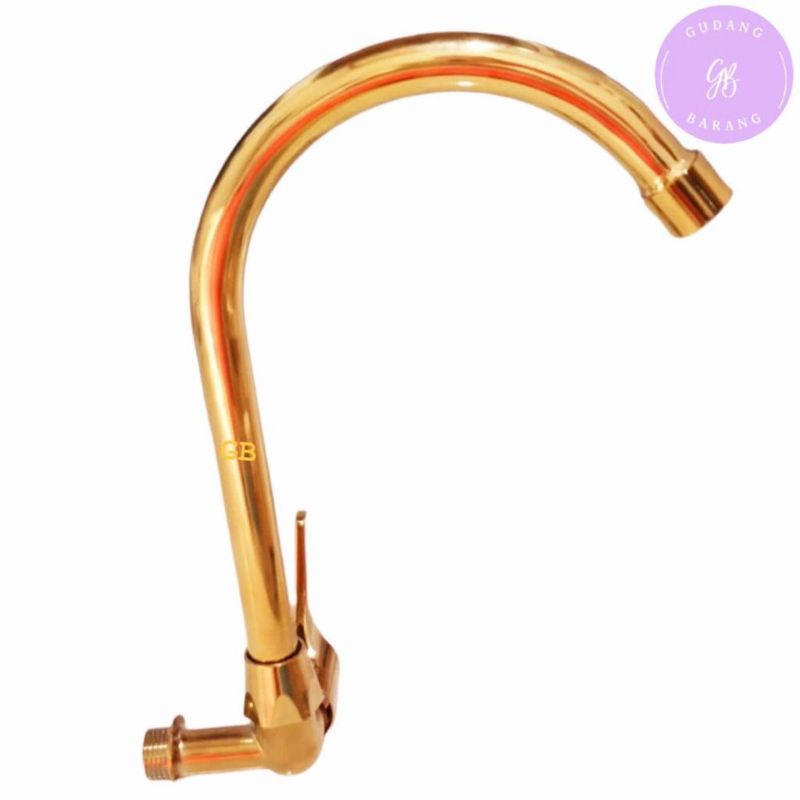 KRAN ANGSA TEMBOK GOLD - KRAN WASTAFEL WARNA EMAS