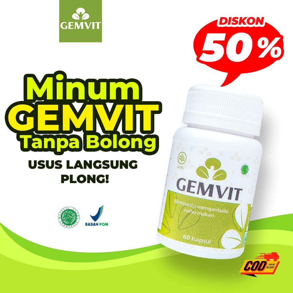 Gemvit suplemen Penggemuk Penambah Berat Badan Pencerah Wajah glowing ampuh 100% original bpom