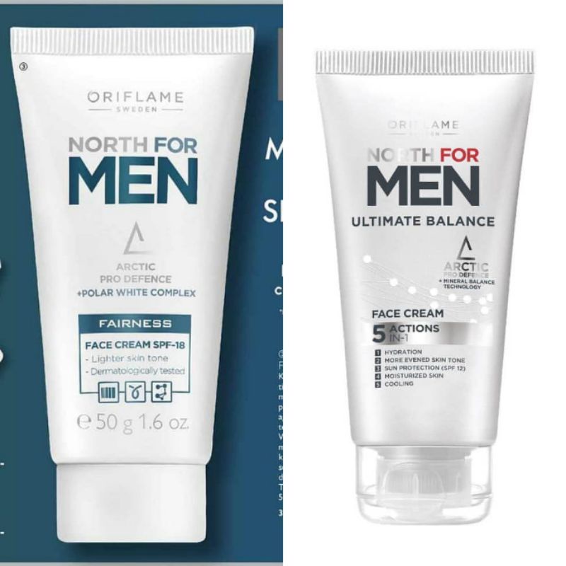 North For Men Fairness Face Cream SPF18//North For Men Ultimate Balance Face Cream