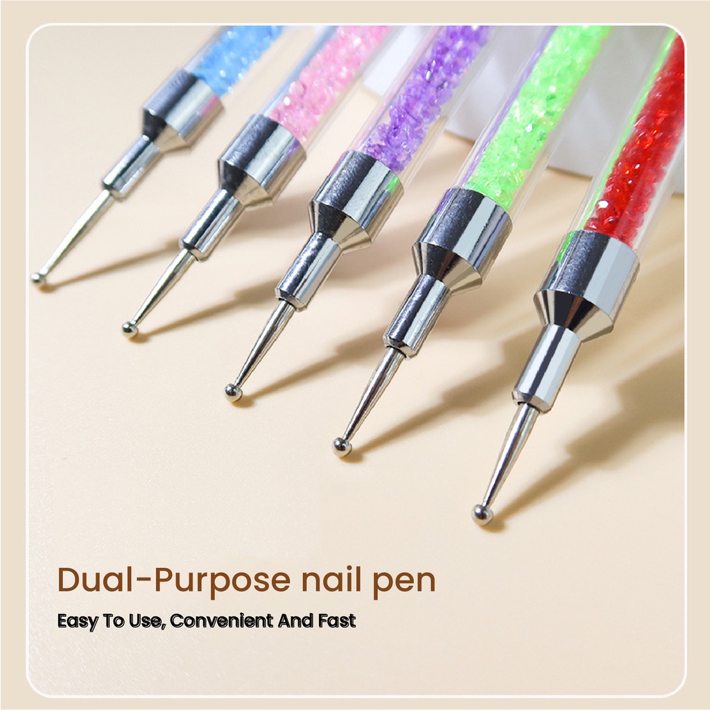 MSY  Set&amp;Pcs Kuas nailart 4d carving brush kuas kuku silikon/ donpen 2fungsi nail art tools