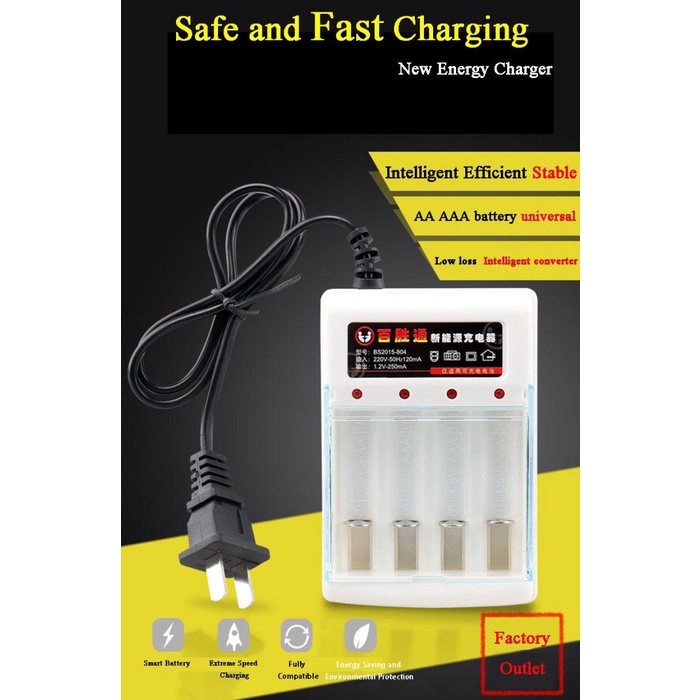 Alat Cas Fast Charger Baterai Battery Batrai 4 slot AA AAA BS2015-804