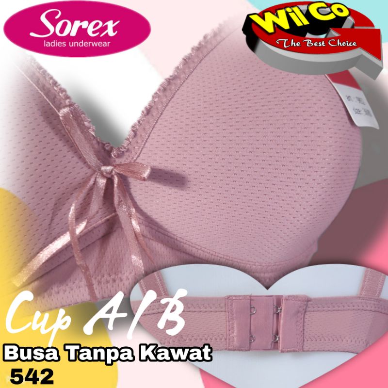 K542 - BRA WANITA SOREX TANPA KAWAT BUSA TIPIS CUP A/B SIZE 36 - 42 EXTRA COMFORT