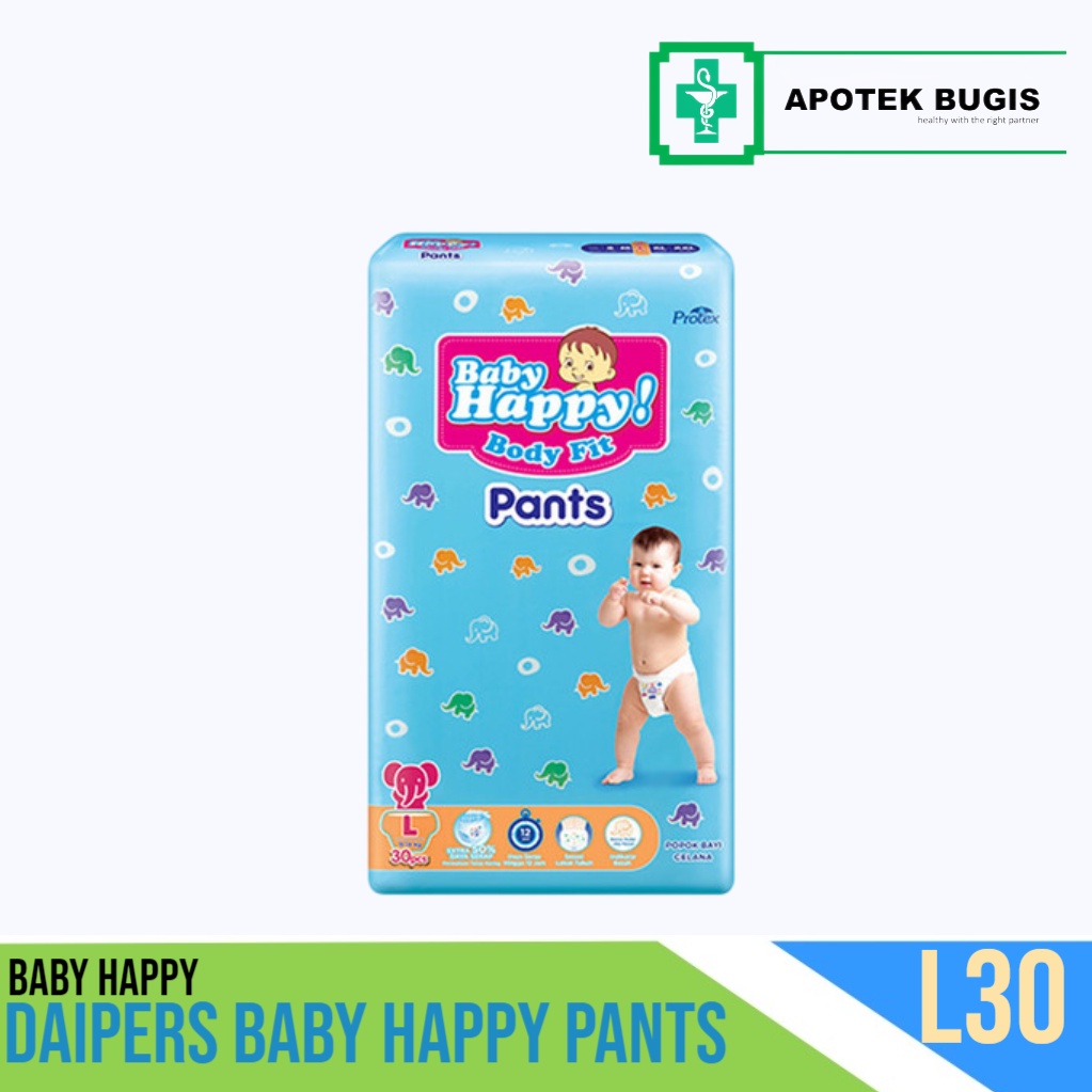 Popok Baby Happy Body Fit Pants Popok Bayi L30pcs Extra Hemat