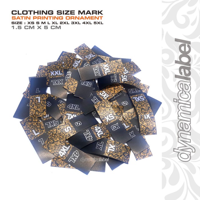 

Label Ukuran Untuk Pakaian Bahan Satin Printing Motif Batik