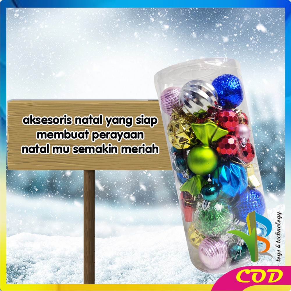 RB-C694 Hiasan Natal Paket Dekorasi Pohon Natal Aksesoris Bola Natal / Gantungan Bola Hiasan Pohon Cemara Set / Christmas Decoration