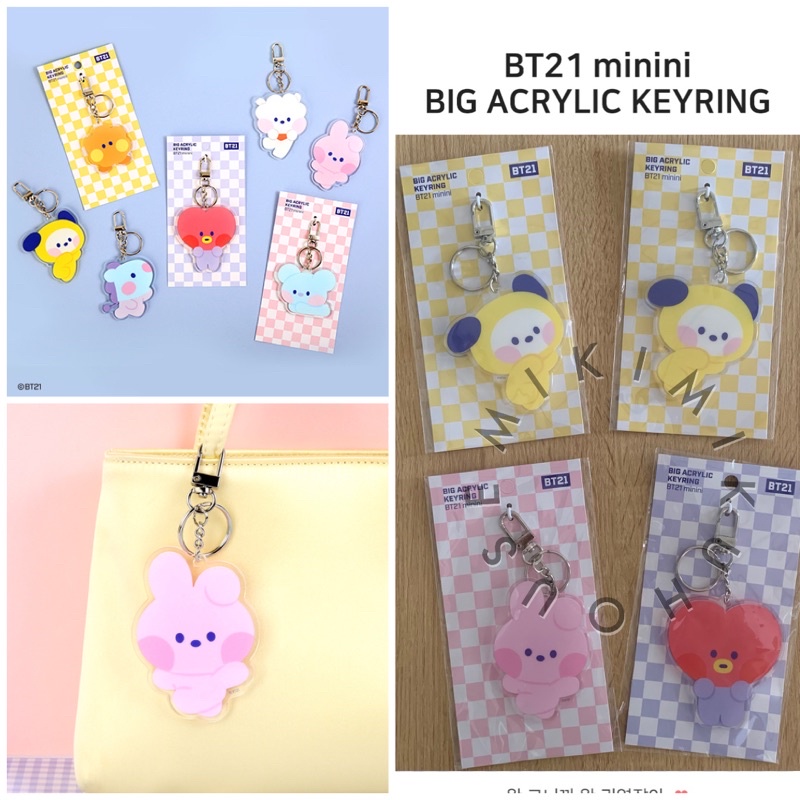 BT21 MININI BIG ACRYLIC KEYRING FIGURE BT21 GANTUNGAN KEYCHAIN BTS DOLL
