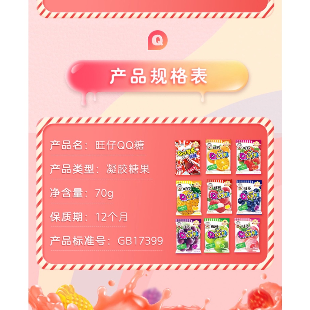 Permen Jelly Gummy Candy WangZai/Permen Gummi Buah WangWang Wangzai China Original 20gr 旺仔QQ软糖