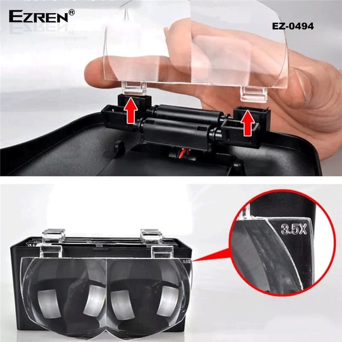 

Ezren Ez-0494 Light Head Magnifying Glass Kaca Pembesar Model Topi Led [Populer]