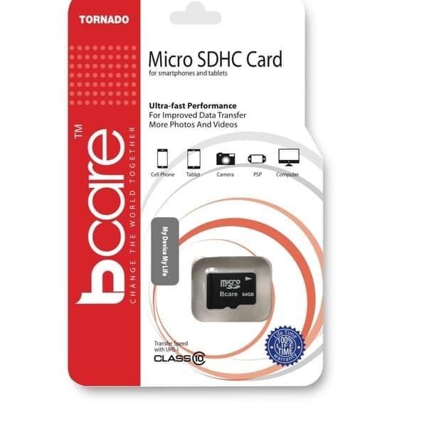 MicroSD Class 10 64GB Bcare