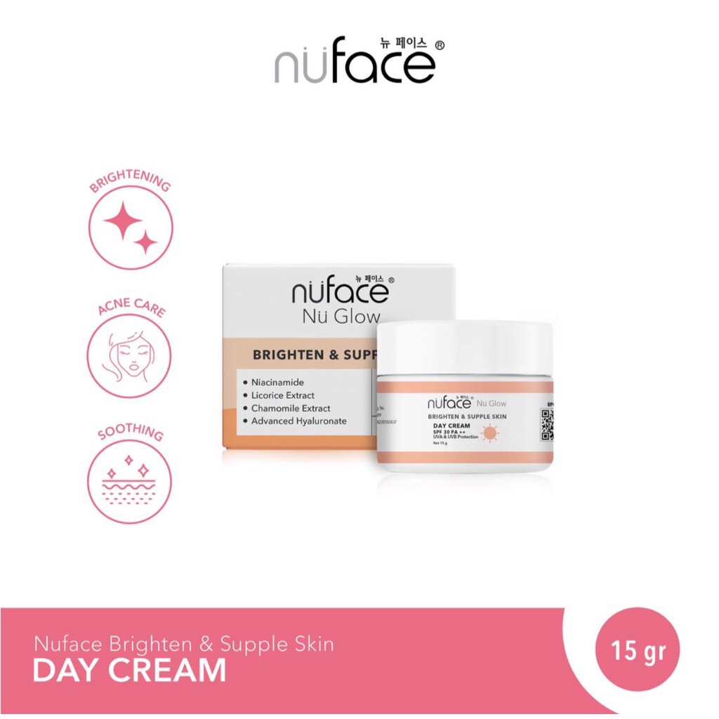 Nuface Nu Glow Brighten &amp; Supple Skin Day Cream 15gr