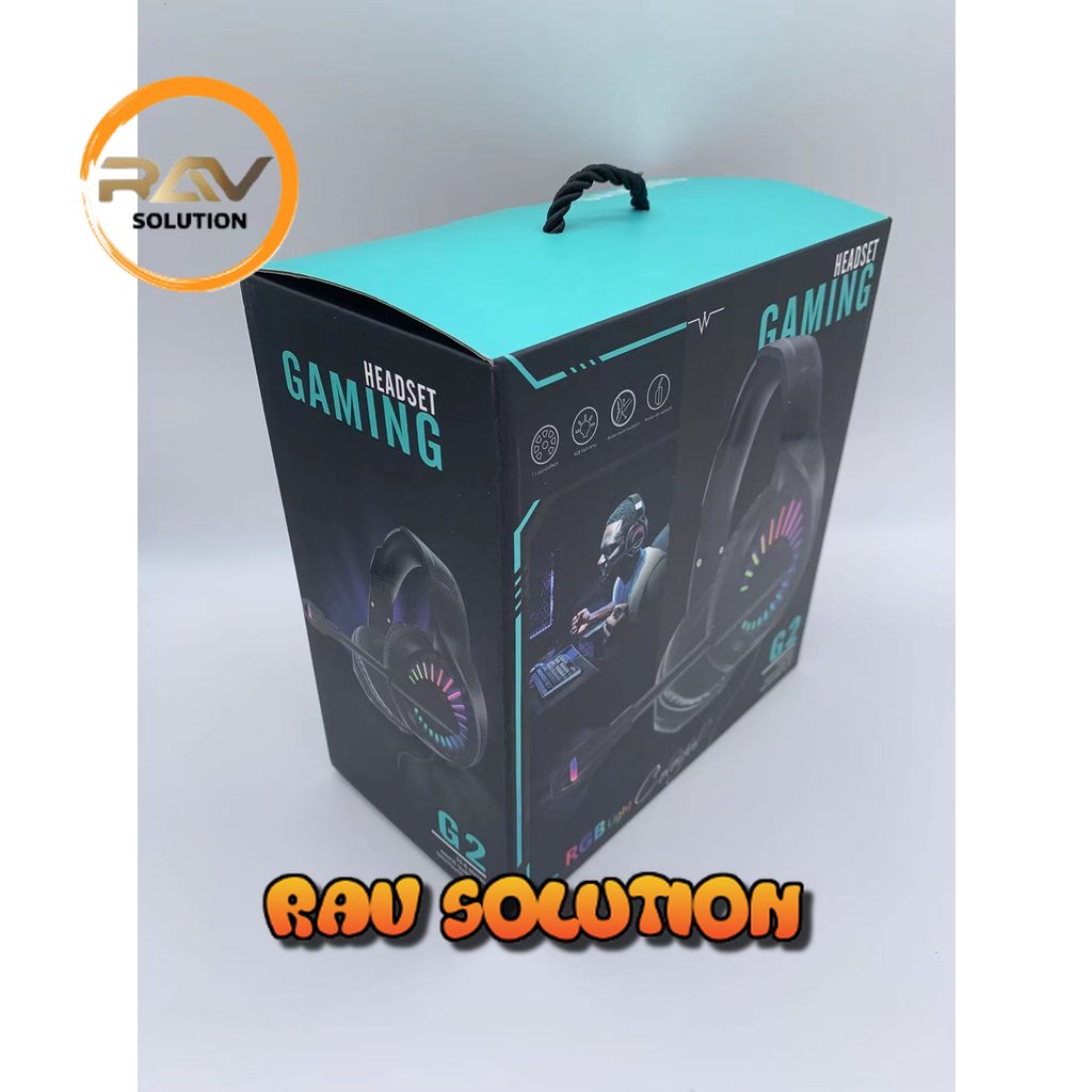 headset gaming kucing bass  RGB surround 7.1 usb G2 for komputer dan laptop Earphones (suara sekitar)/headset headphones gaming surround 7.1  Stereo Bass  usb  G2 (suara sekitar)  - RAV SOLUTION