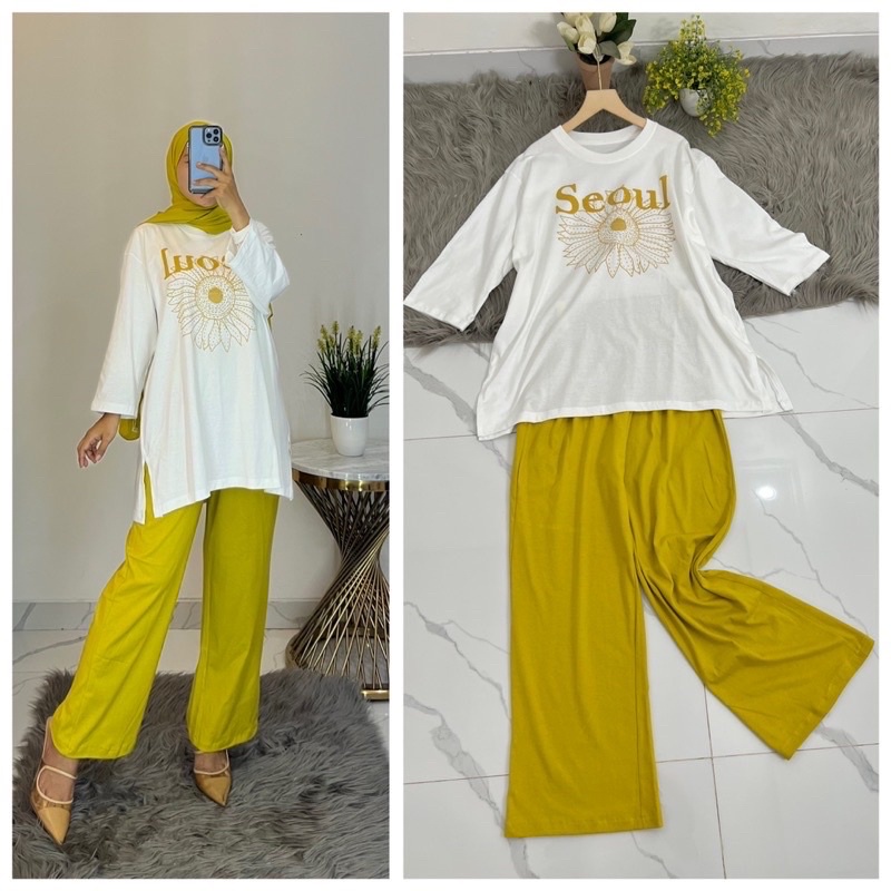 ONE SET COMBED SEOUL SETCEL KAOS VIRAL SET KOMBINASI GROSIR MODELLANO ADEM JUMBO MURAH