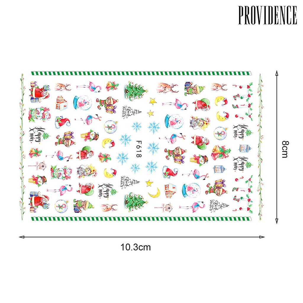 Providence Stiker Kuku 3D Motif Daun Maple / Kaktus / Santa Claus / Pohon Maple Untuk Dekorasi Nail Art / Manicure DIY