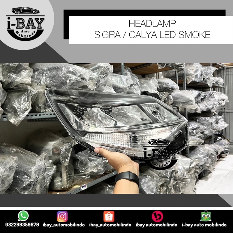 Headlamp Lampu Depan Toyota Calya Daihatsu Sigra 2022 LED Smoke Frame Original