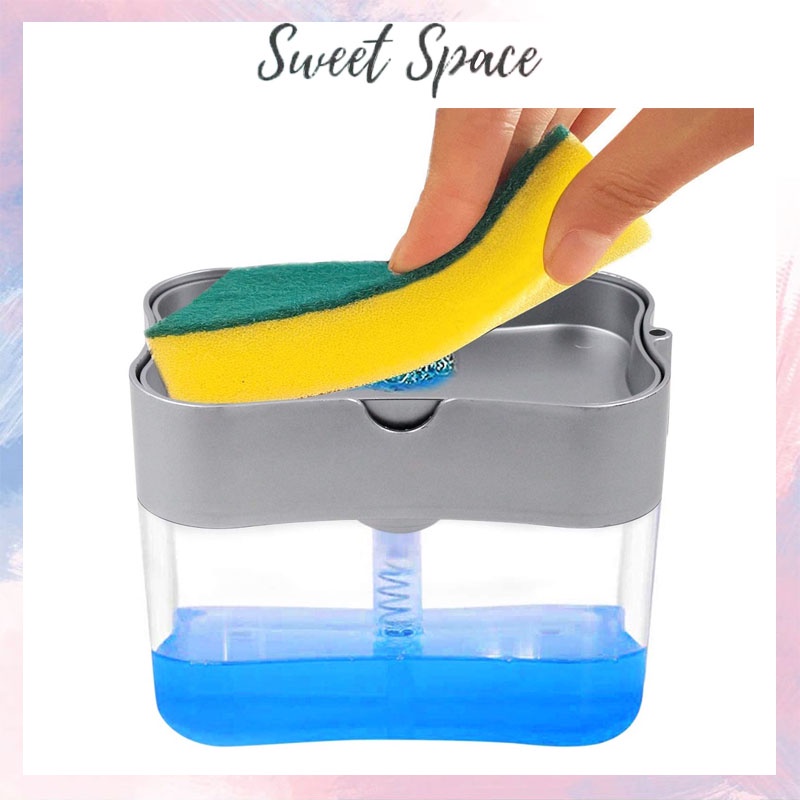 TEMPAT SABUN CUCI PIRING FREE SPONS | SOAP PUMP DISPENSER [SWEETSPACE]