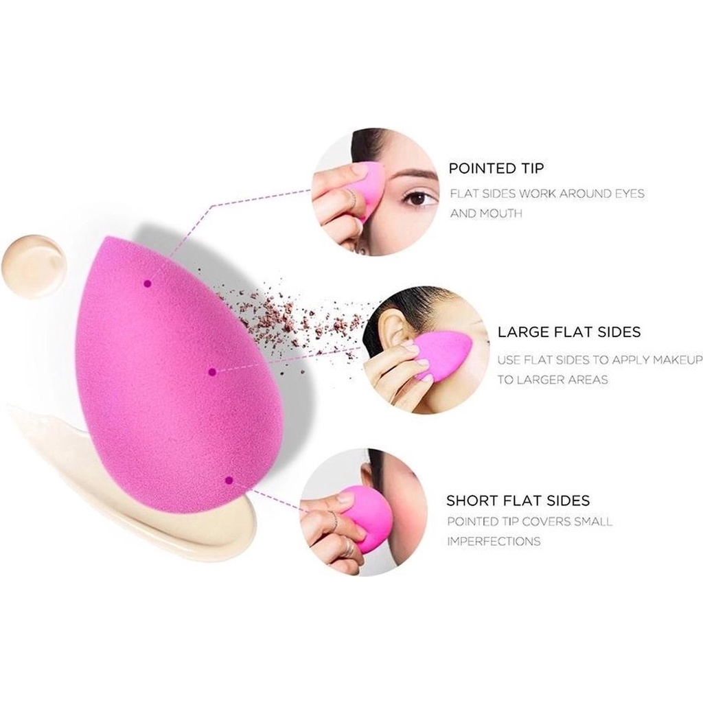 PROMO !! Spons Make Up - Kosmetik Wanita Sponge Beauty Make Up Colorfull Spons Egg Blending Puff / Spons Blender Telur Guci - Warna Random