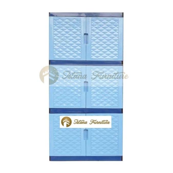 

MURAH LEMARI PLASTIK / LEMARI BAJU / RAK PLASTIK 3 SUSUN 6 PINTU MURAH stock ready