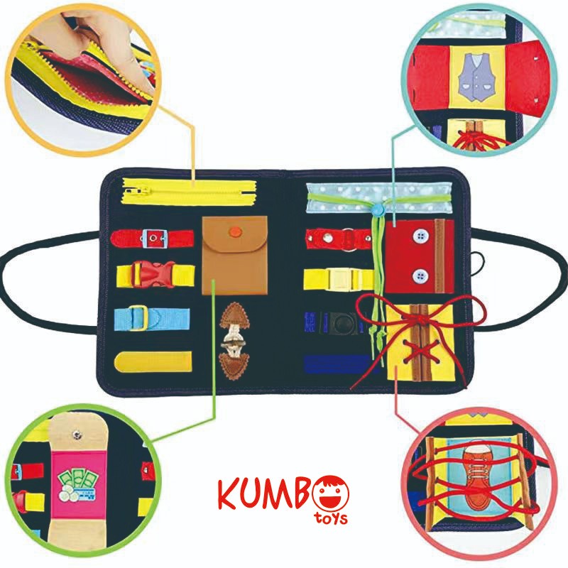 Mainan Edukasi Busy Board Dressing Skill Sensory Board Busy Bag Mainan Montessori Anak