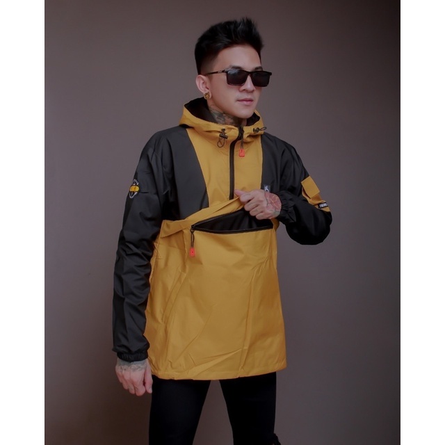 Jaket Cougle The Bojiel Skateboard Yellow Black Jaket Parasut Jaket Pria Jaket Outdoor