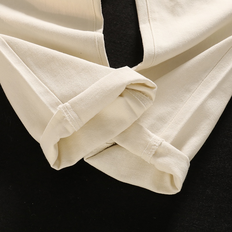 Krem Kekinian Highwaist Kulot Jeans Wanita Loose（Realpict）