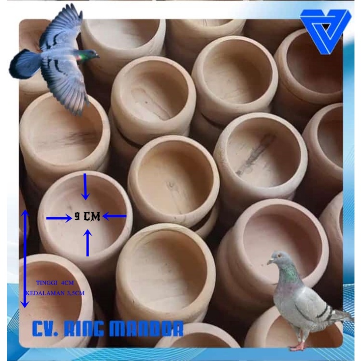 Cepuk Pakan Burung Merpati KAYU MAHONI.
