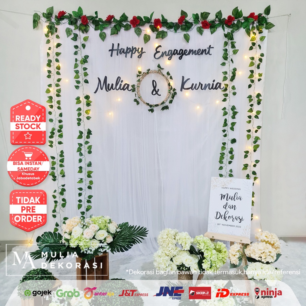 Dekorasi Bekdrop Lamaran Nikahan Syukuran Aqiqah Khitan Background Dinding Paket Mulia OO