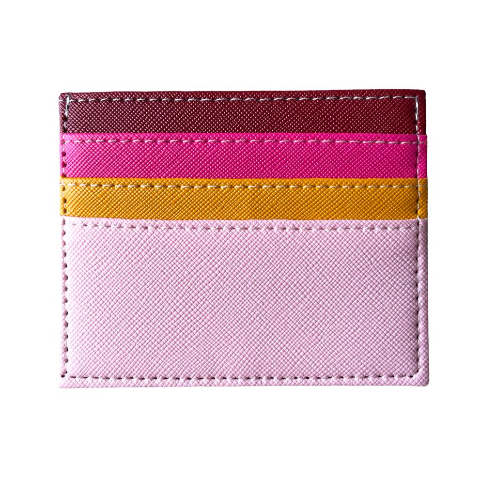 DOMPET KARTU PASTEL OMBRE RAINBOW BENDE 6SLOT DAN UANG KERTAS