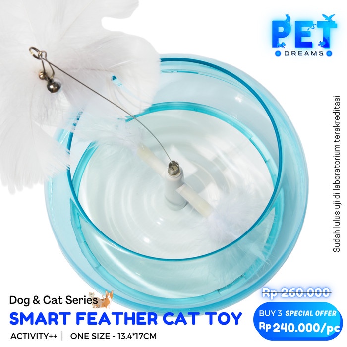 MAINAN KUCING GERAKAN BULU LONCENG PANCINGAN FUR SMART CAT KITTEN TOY