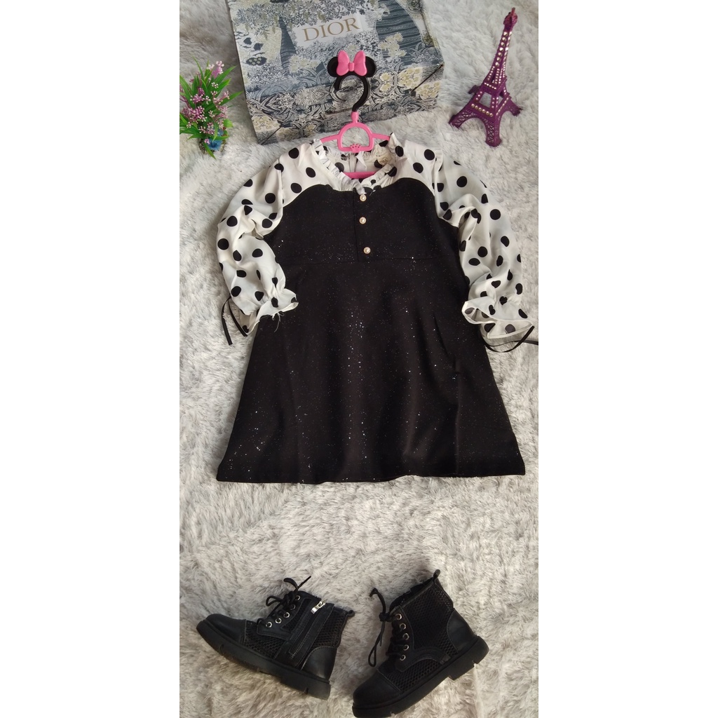 Dress/Tunik Glitter Polkadot Anak Perempuan